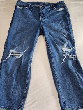 Old Navy Sky-Hi Straight Jeans 20 Distressed Extra High Rise Secret Slim Pocket